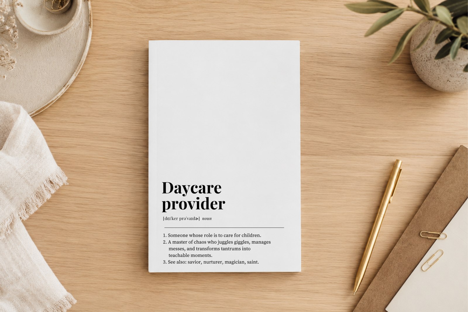 Solta Books gift notebook for daycare providers