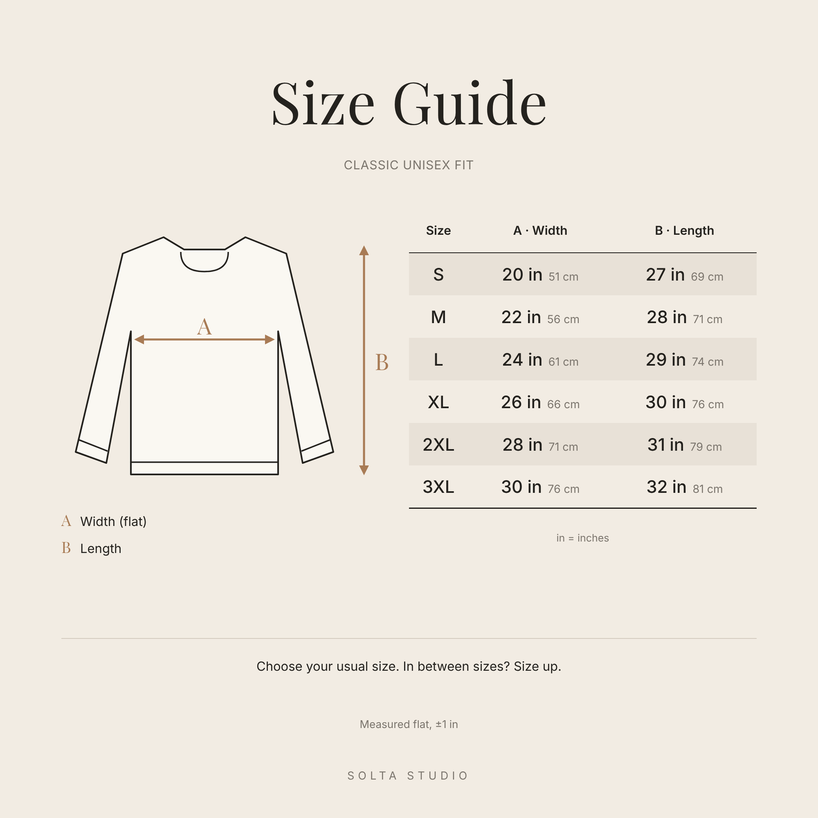 The Teacher Sweatshirt size guide